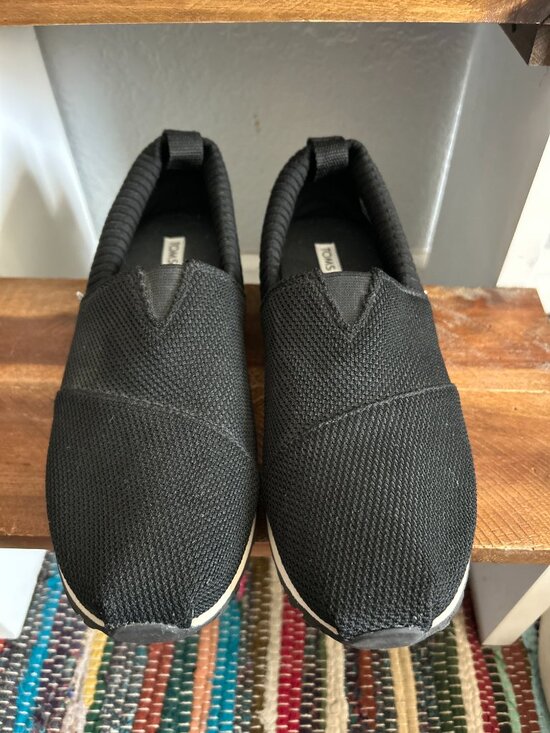 Toms Shoes - TOMS Alpargata Resident 2.0 Black Knit Slip On Sneakers Women's Size 8